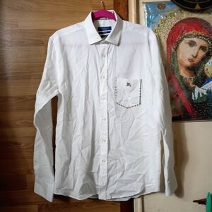 Burberry White Technical Cotton Button Front Shirt M